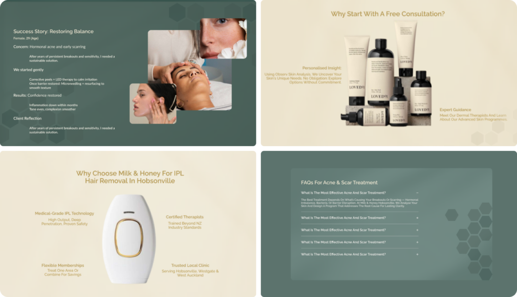 Website Redesign for milk and honey