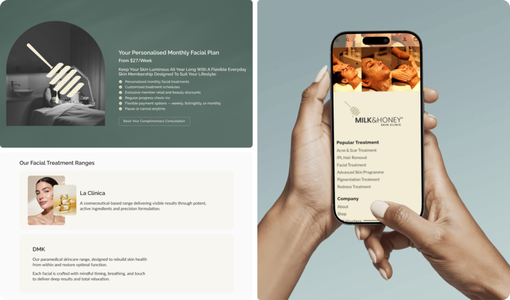 Modern website design layout