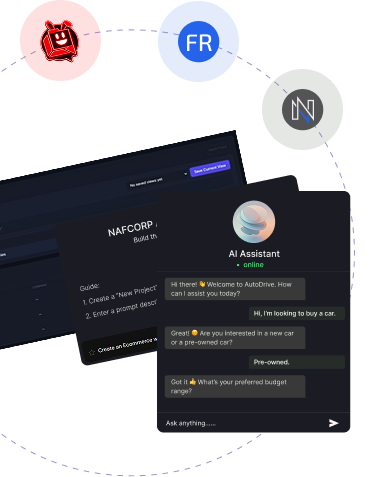 AI chatbot providing customer support on a business website